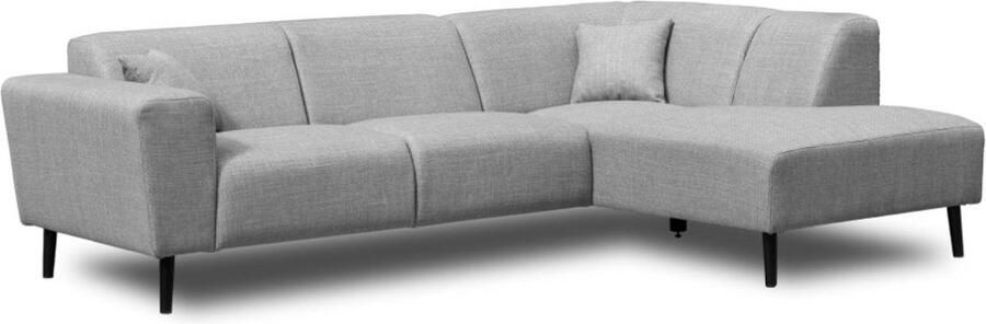 Dimehouse DeGeBe Hoekbank Vasco grijs rechts Stof Scandinavisch & Basic 255 x 72 x 175 cm