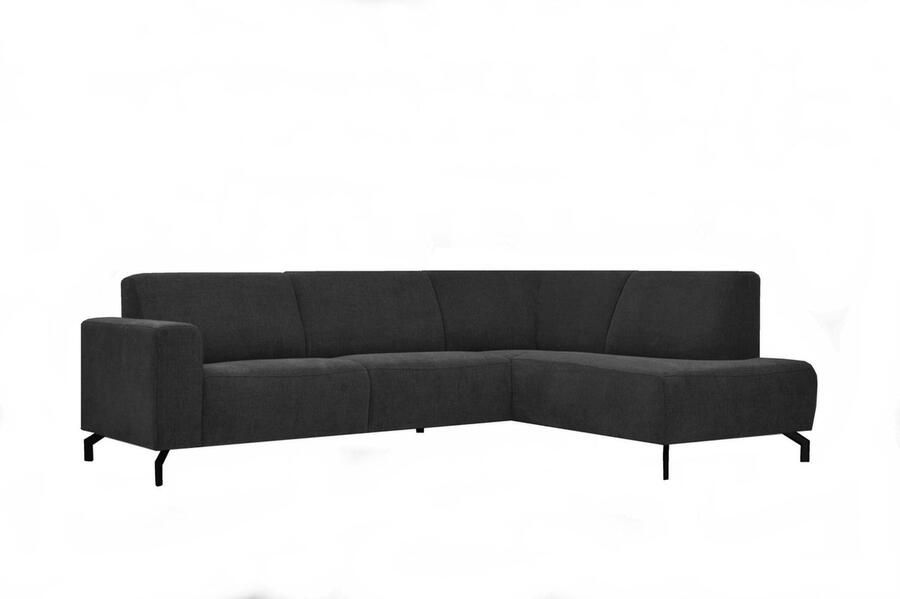 Dimehouse DeGeBe Industriële hoekbank stof antraciet Verona rechts Stof Industrieel 256 x 188 x 82 cm