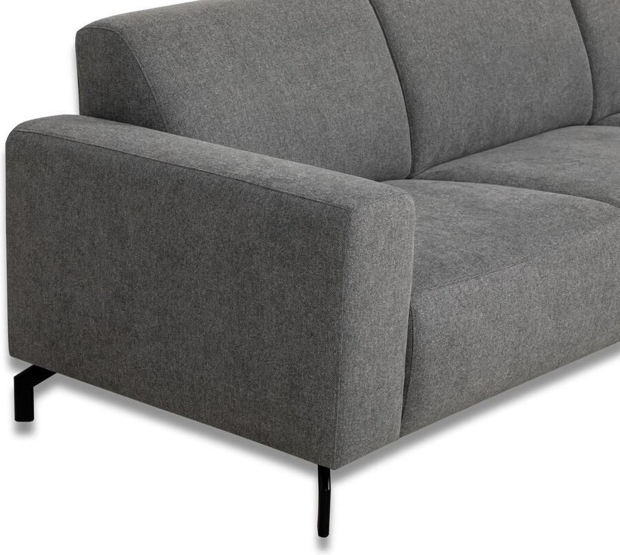 Dimehouse DeGeBe Industriële hoekbank stof grijs Verona rechts Stof Industrieel 256 x 188 x 82 cm