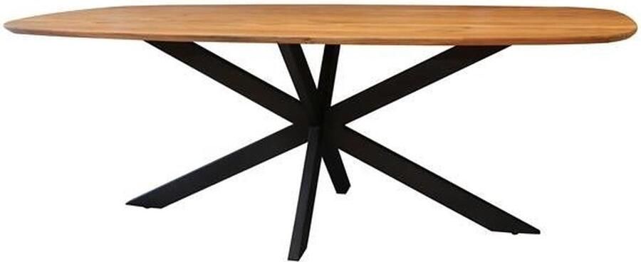 Dimehouse Deens Ovale Eettafel Laurie Acaciahout 215x105 215 x 105 x 77 cm Hout Industrieel Deens ovaal - Foto 2