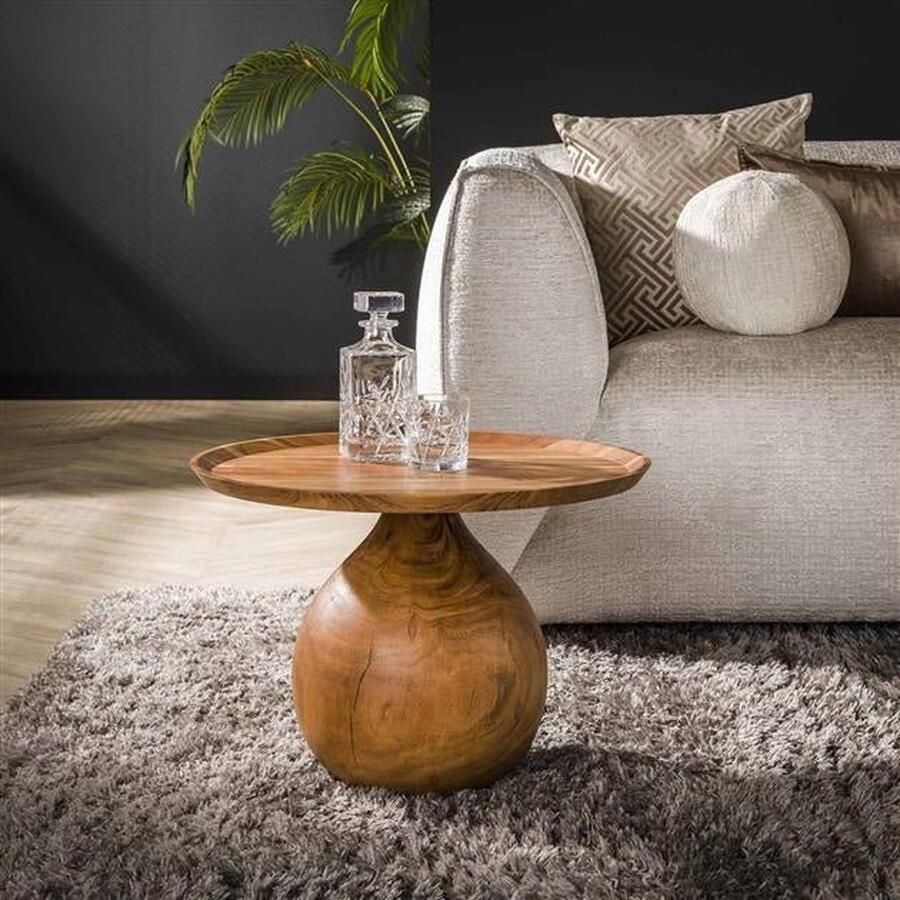 Dimehouse DH Interior Ronde Salontafel Doja Acaciahout 60 x 60 x 55 cm 60 x 60 x 55 cm Hout Modern Rond