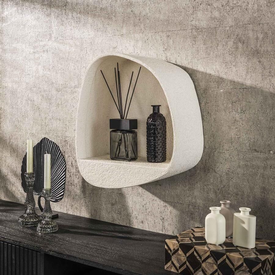 Dimehouse DH Interior Wandrek Zaya organisch marmer composiet Marmer Industrieel 43 x 21 x 48 cm