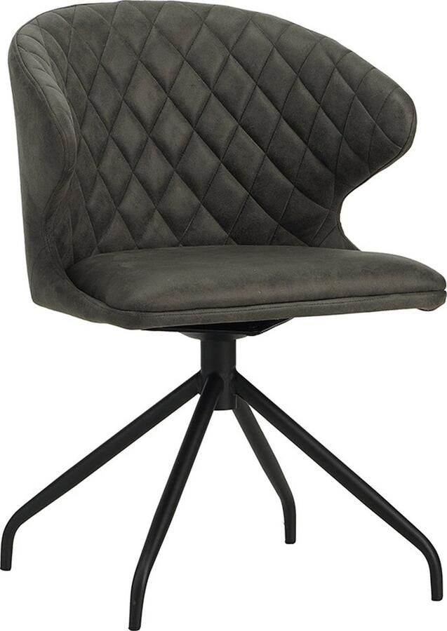 Dimehouse Draaibare Eetkamerstoel Eloi Antraciet Stof Industrieel
