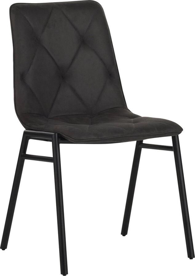 Dimehouse Eetkamerstoel Noan Microvezel Antraciet Zonder Armleuningen Stof Industrieel