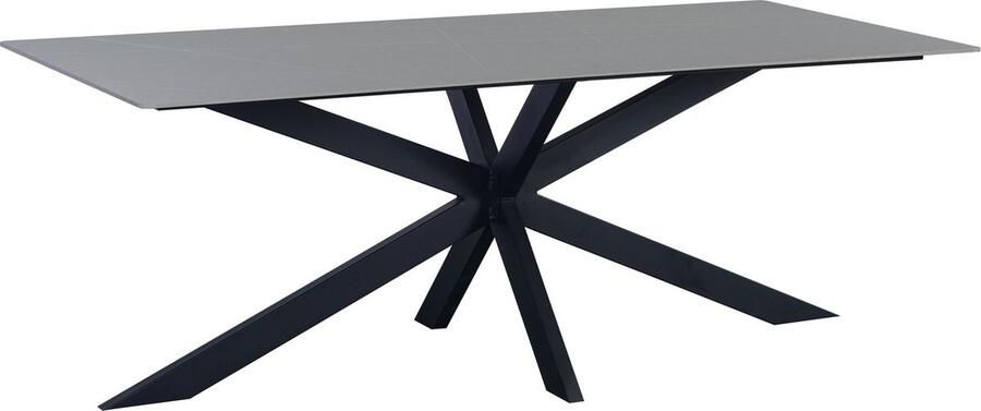 Dimehouse Eettafel Edin Sintered Stone Marmerlook Grijs 150 x 80 x 76 cm 150 x 80 x 76 cm Marmer Industrieel Rechthoek