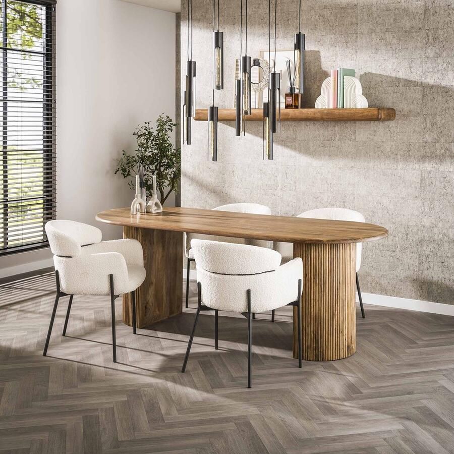 Dimehouse Eettafel Ovaal Mangohout Maria 215x90 cm