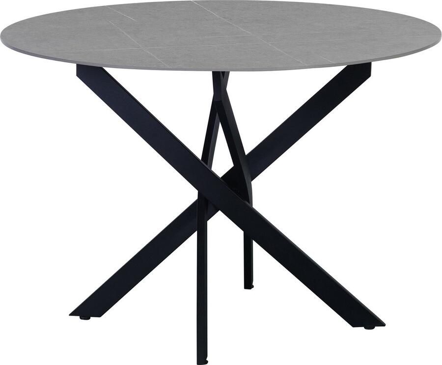 Dimehouse Eettafel Vivian marmerlook grijs 110 x 110 x 76 cm Marmer Modern Rond - Foto 2