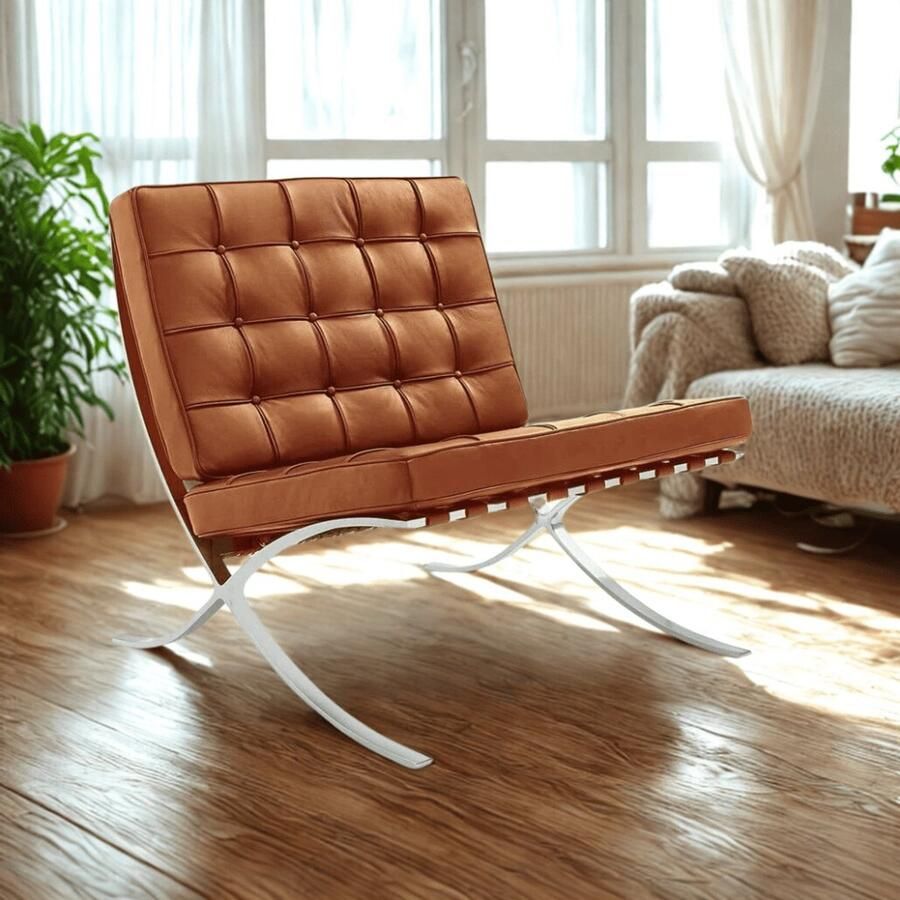 Dimehouse Expo fauteuil cognac premium leer Design