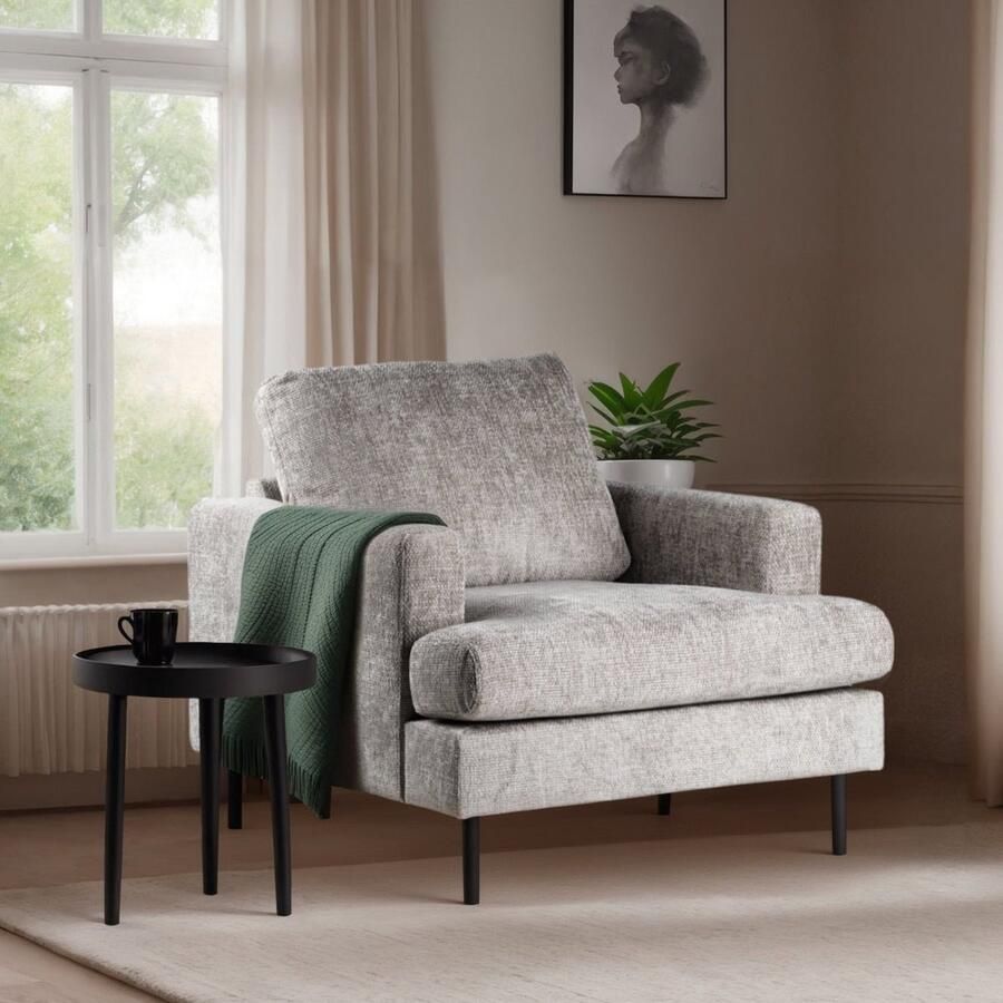 Dimehouse Fauteuil Faya beige stof Scandinavisch & Basic