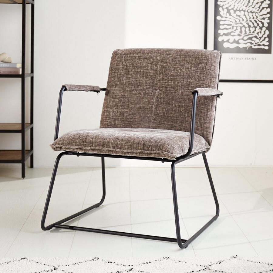 Dimehouse Fauteuil Hailey grijs chenille