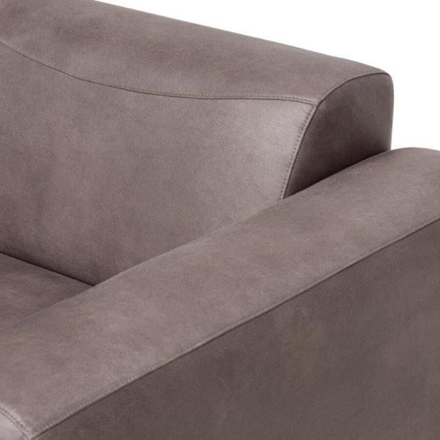 Dimehouse Lounge Hoekbank antraciet robuust eco-leer Barin links Stof Industrieel 275 x 210 x 77 cm - Foto 4