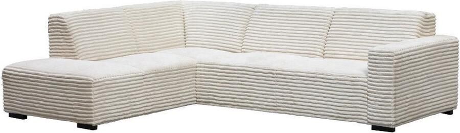 Dimehouse DeGeBe Hoekbank Gavi super zachte ribstof crème links Stof Scandinavisch & Basic 270 x 77 x 210 cm - Foto 2