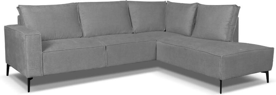 Dimehouse Lounge Hoekbank met chaise longue antraciet chenille Yara rechts Stof Scandinavisch & Basic 265 x 210 x 84 cm - Foto 3