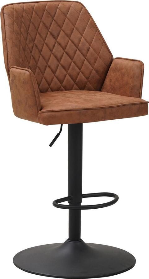 Dimehouse Industrieel Barkruk Novan Cognac In Hoogte Verstelbaar