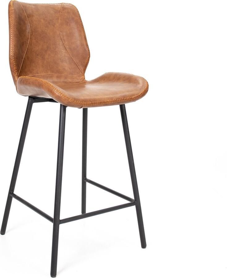 Dimehouse Industriële Barkruk Beau Cognac 67 cm zithoogte - Foto 3