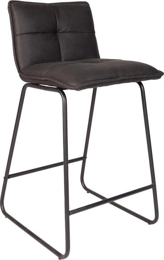 Dimehouse Industriële Barkruk Jelle 65 cm Antraciet Microvezel - Foto 2