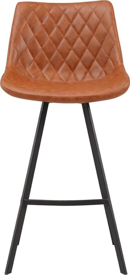 Dimehouse Industriële Barkruk Juno 70 cm Cognac Kunstleer - Foto 2