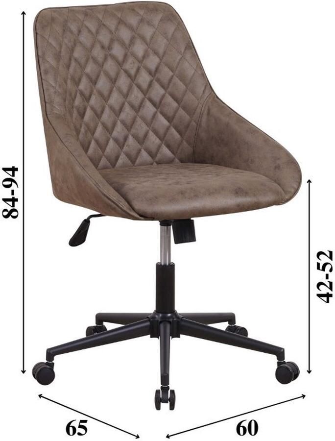 Dimehouse Industriële Bureaustoel Emily Groen Draaibaar - Foto 2