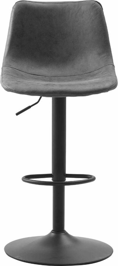 Dimehouse Industriële draaibare barkruk Boran antraciet leer - Foto 2