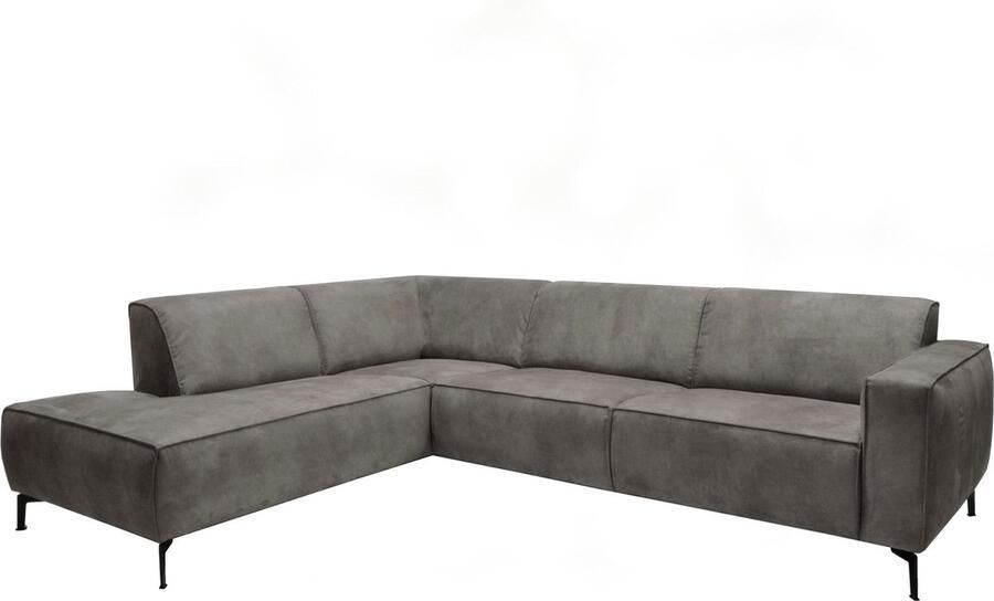 Dimehouse Lounge Industriële hoekbank antraciet eco-leer Brisbane links Ecoleer Industrieel 270 x 210 x 77 cm - Foto 3