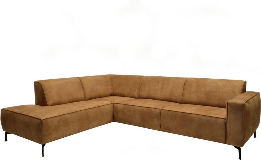 Dimehouse Lounge Industriële hoekbank cognac eco-leer Brisbane links Ecoleer Industrieel 270 x 210 x 77 cm - Foto 5
