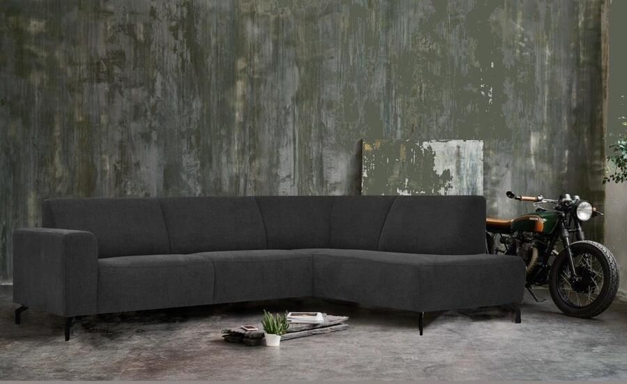 Dimehouse DeGeBe Industriële hoekbank stof antraciet Verona rechts Stof Industrieel 256 x 188 x 82 cm - Foto 2