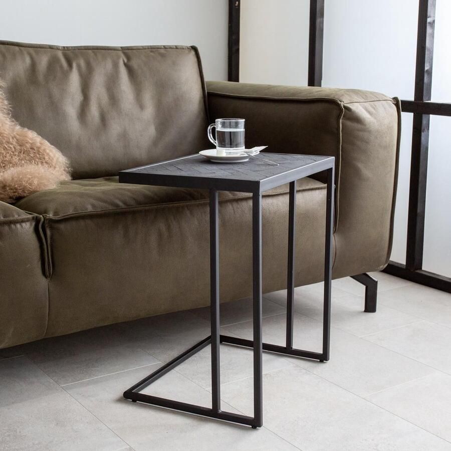 Dimehouse Industriële Laptoptafel Blackster Zwart Teakhout