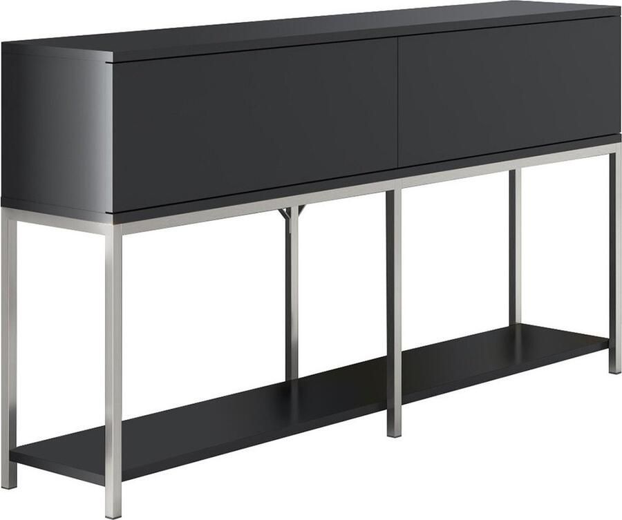 Emob 18mm Woody Fashion Console Melamine gecoat Metalen poten Antraciet Zilver. Woonkamerkasten Antraciet Melamine; MDF Woonkamerkasten Op voorraad