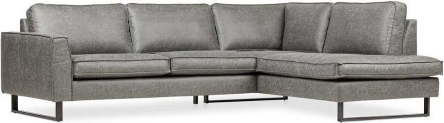 Dimehouse DeGeBe Hoekbank Tulin grijs microvezel rechts Stof Industrieel 274 x 204 x 85 cm - Foto 2