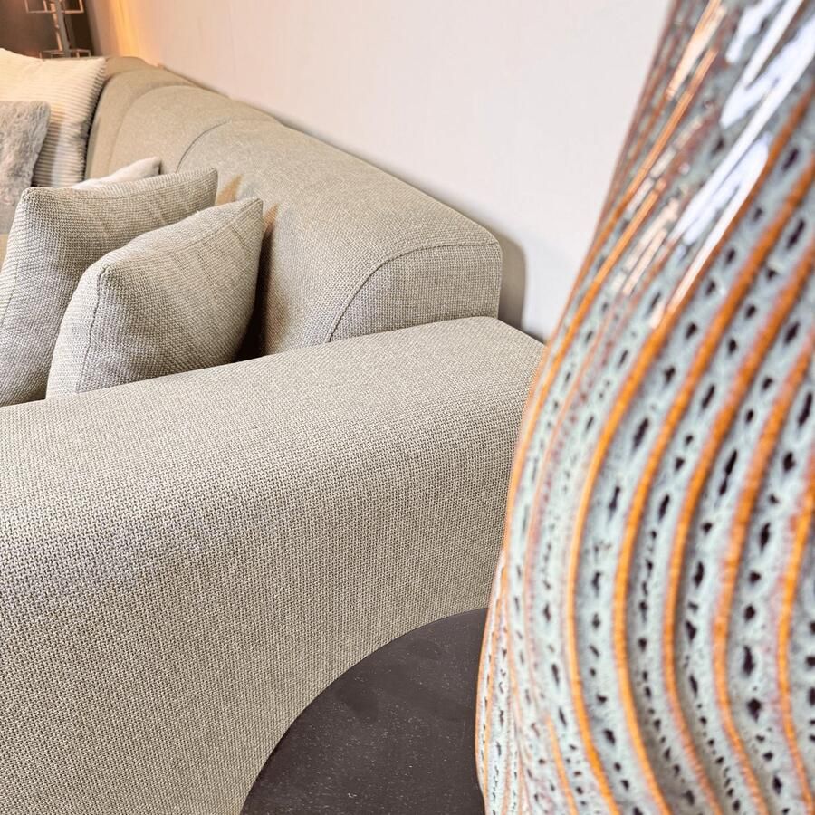 Dimehouse Lounge Hoekbank Moby Beige met compacte lounge en gerecyclede stof Links Stof Scandinavisch & Basic 275 x 150 x 84 cm