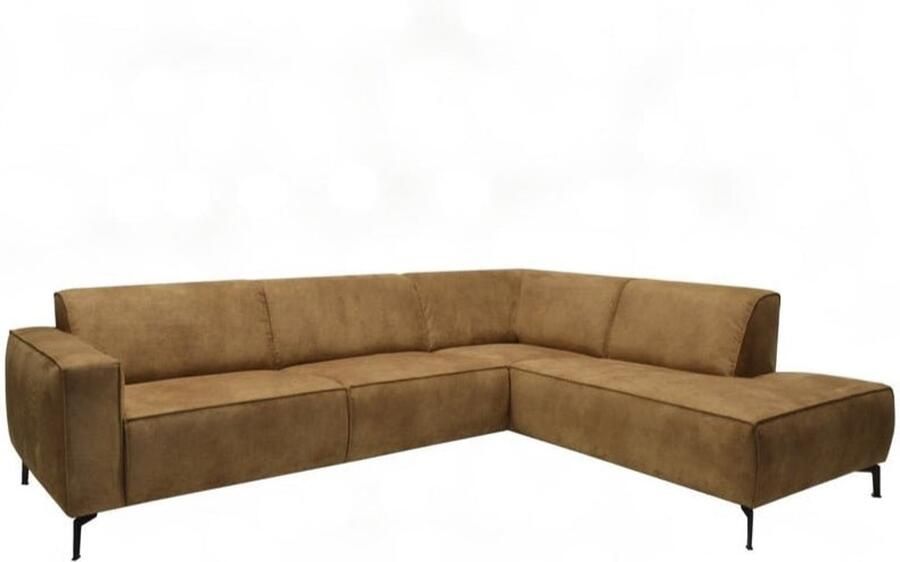 Dimehouse Lounge Industriële hoekbank cognac eco-leer Brisbane rechts Ecoleer Industrieel 275 x 210 x 77 cm - Foto 3