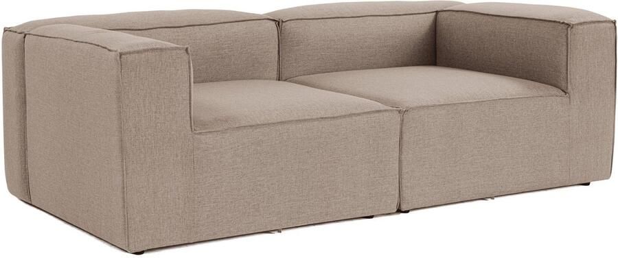 Dimehouse Lounge Modulaire bank 2-zits Fora bruin Linnen Modern 214 x 66 x 105 cm