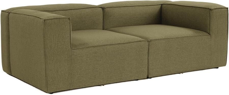 Dimehouse Lounge Modulaire bank 2-zits Fora groen Linnen Modern 214 x 66 x 105 cm