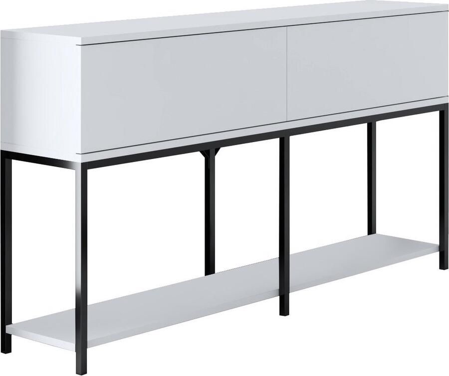 Emob Stijlvolle Woody Fashion Console 150 cm Zwart Wit Woonkamerkasten Wit Melamine; MDF Woonkamerkasten Op voorraad - Foto 2