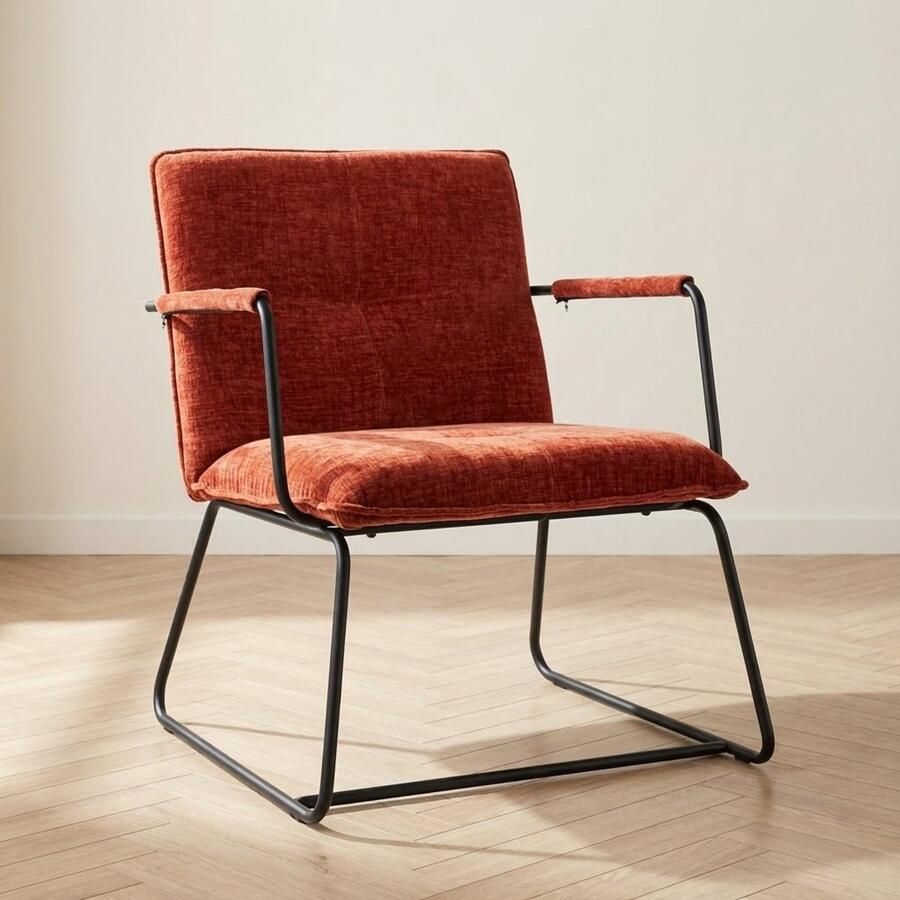 Dimehouse Moderne fauteuil koper chenille stof Hailey Chenille Design - Foto 3