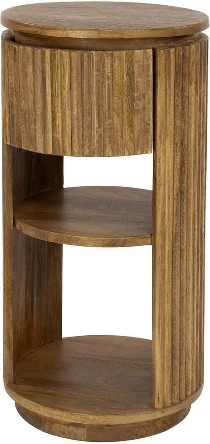 Dimehouse Nachtkastje Lio Rond Mangohout Zand 1 Lade