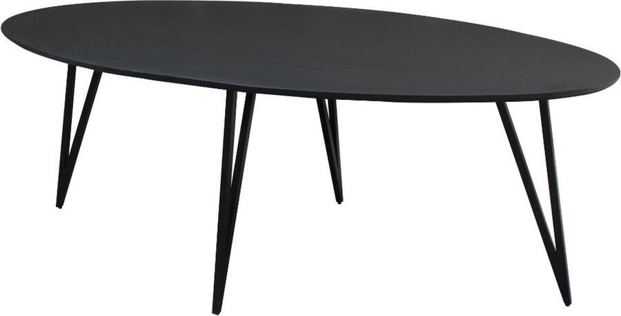 Dimehouse Ovale Zwarte Eettafel Cesar Mangohout 190 x 100 x 76 cm 190 x 100 x 76 cm Hout Industrieel Ovaal