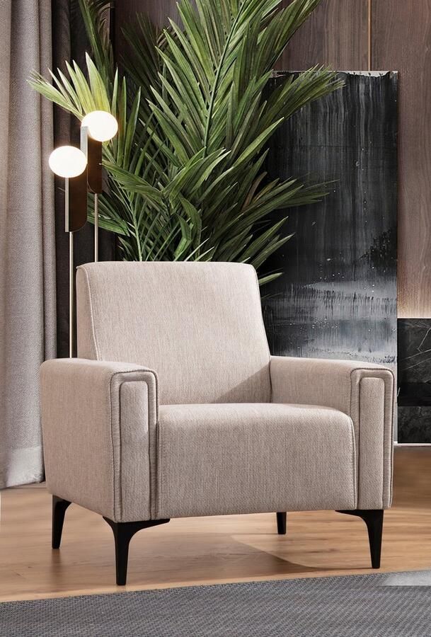 Dimehouse Risa Home Fauteuil Horizon Licht Bruin Stof Modern