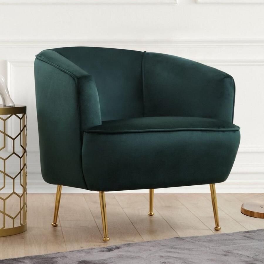 Dimehouse Risa Home Fauteuil Piccoli Groen Stof Modern