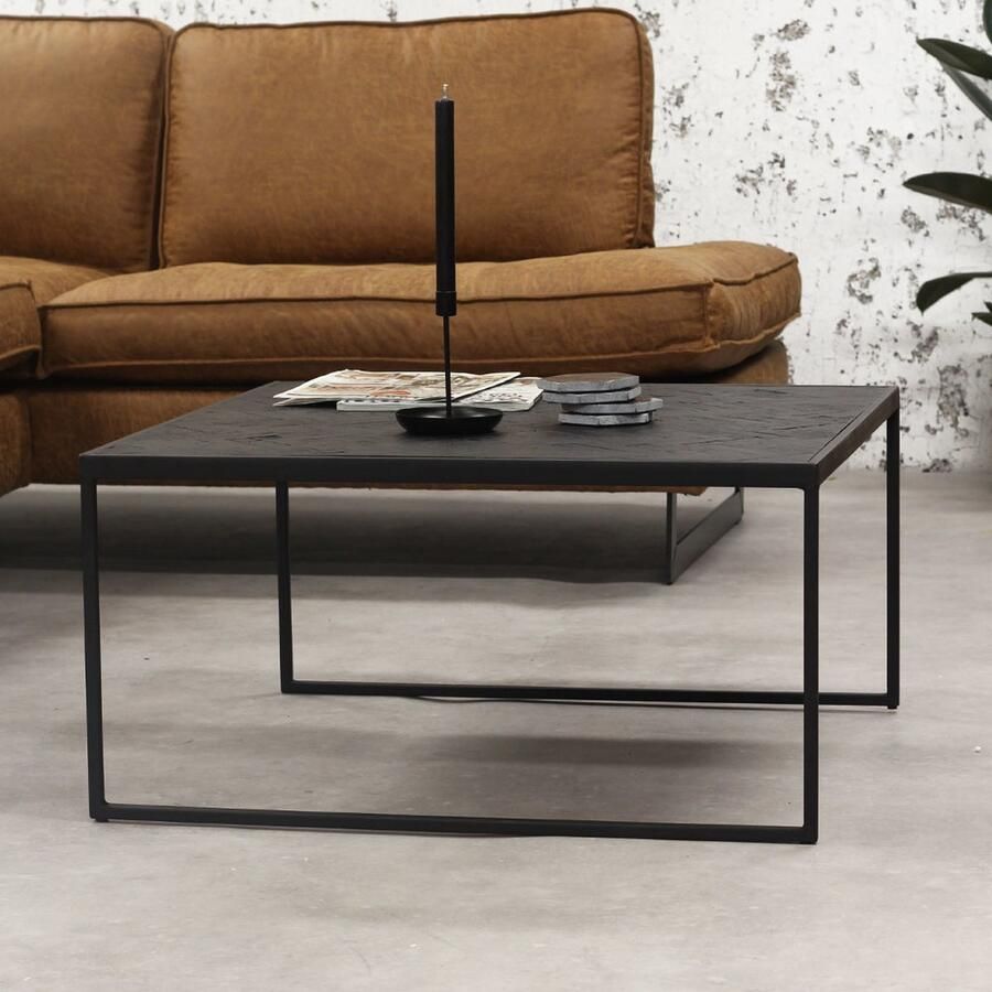 Dimehouse Salontafel Blackster 80 x 80 x 40 cm Hout Industrieel Vierkant