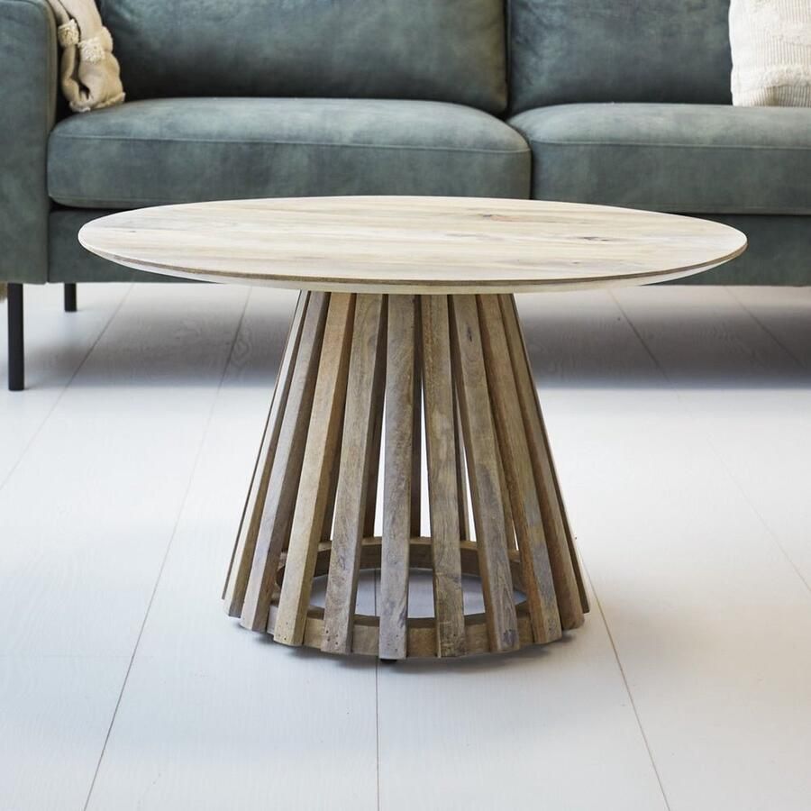 Dimehouse Salontafel Rory Eiken 50 x 50 x 50 cm 50 x 50 x 50 cm Hout Industrieel Rond - Foto 2