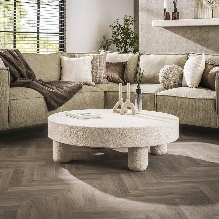 LifestyleFurn Ronde Salontafel Eriq Marmer composiet 110 cm
