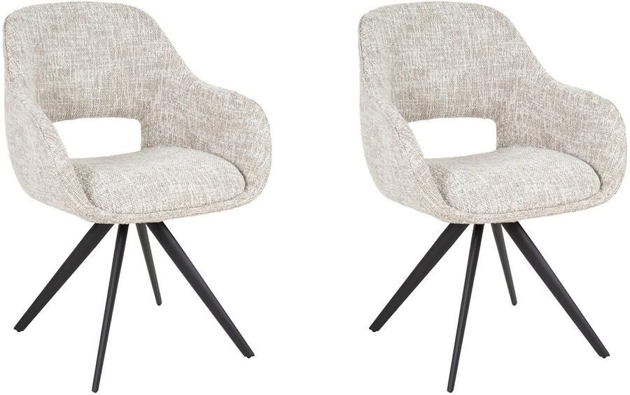 Dimehouse DH Interior Set van 2 Eetkamerstoelen Springo Draaibaar Eagle Crème Eagle Modern - Foto 2
