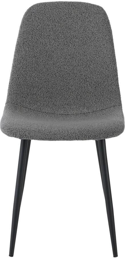 Dimehouse DH Interior Set van 4 Scandinavische Eetkamerstoelen Grijs Bouclé Stof Swift Zonder Armleuningen Stof Scandinavisch & Basic