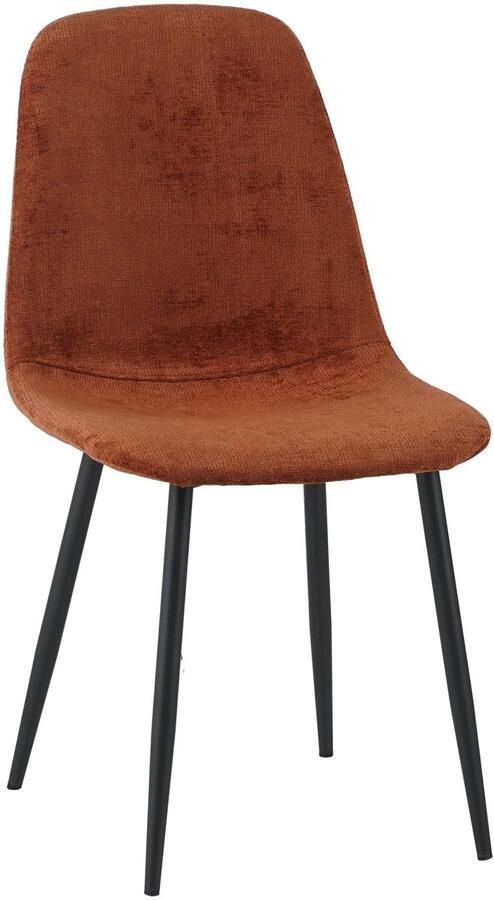 Dimehouse DH Interior Set van 4 Scandinavische Eetkamerstoelen Terra Chenille Stof Swift Zonder Armleuningen Chenille Scandinavisch & Basic