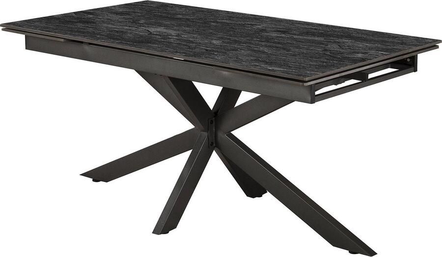 Dimehouse Uitschuifbare Eettafel Yva Zwart Keramiek 160-240x90 cm 240 x 90 x 77 cm Keramiek Industrieel Rechthoek