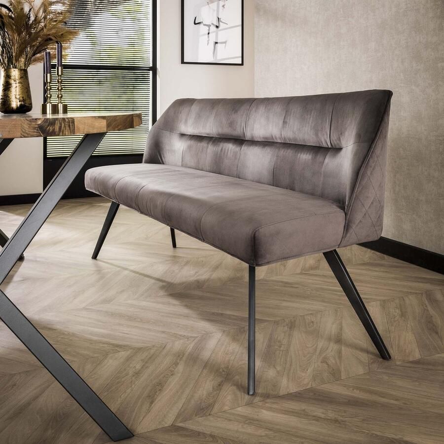 Dimehouse Velvet Eetkamerbank Marianne Antraciet 188 cm Velvet Modern 188 x 53 x 84 cm