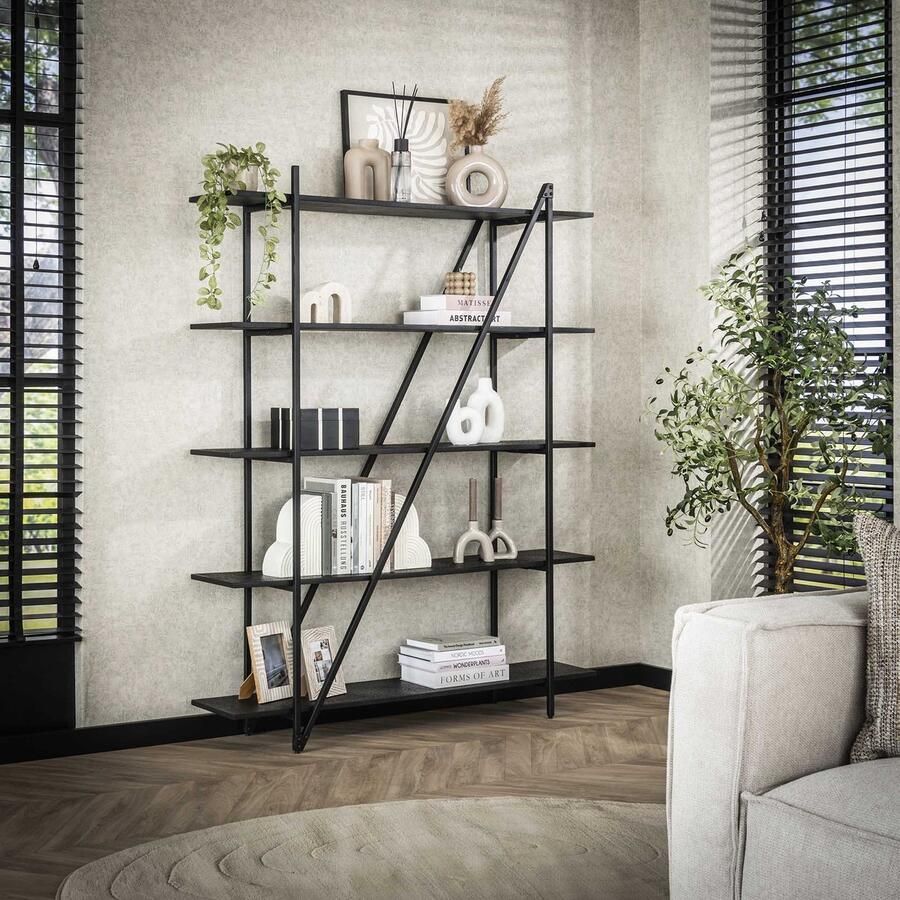 Dimehouse Wandkast Loek 5-laags Metaal Grijs 140 cm