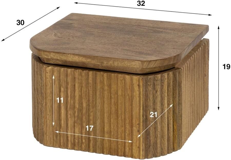 Dimehouse Zwevend Nachtkastje Mangohout Zand – 1 Lade - Foto 2