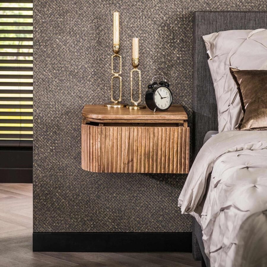 Dimehouse Zwevend nachtkastje Maria set van 2 mangohout